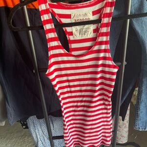 Zenana Outfitters Red and White Striped Top